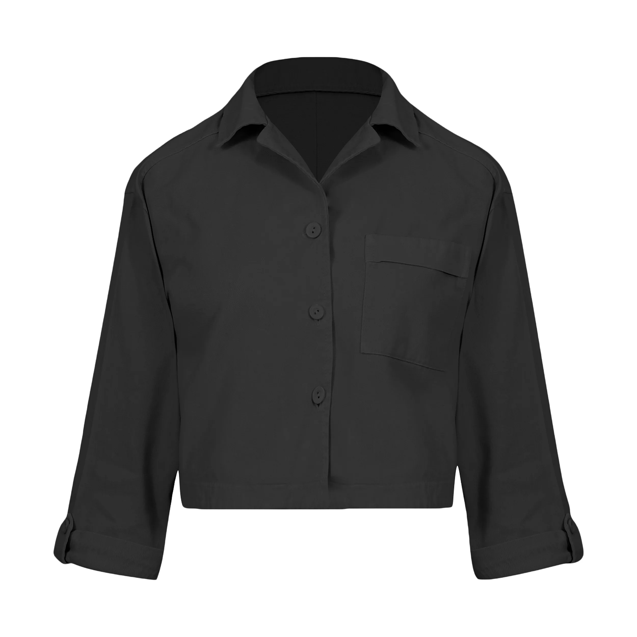 شومیز آستین بلند یقه برگردان زنانه بنیس مدل 38720202 رنگ مشکی