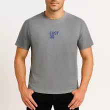 تی شرت آستین کوتاه مردانه ایزی دو مدل 0176 رنگ طوسی