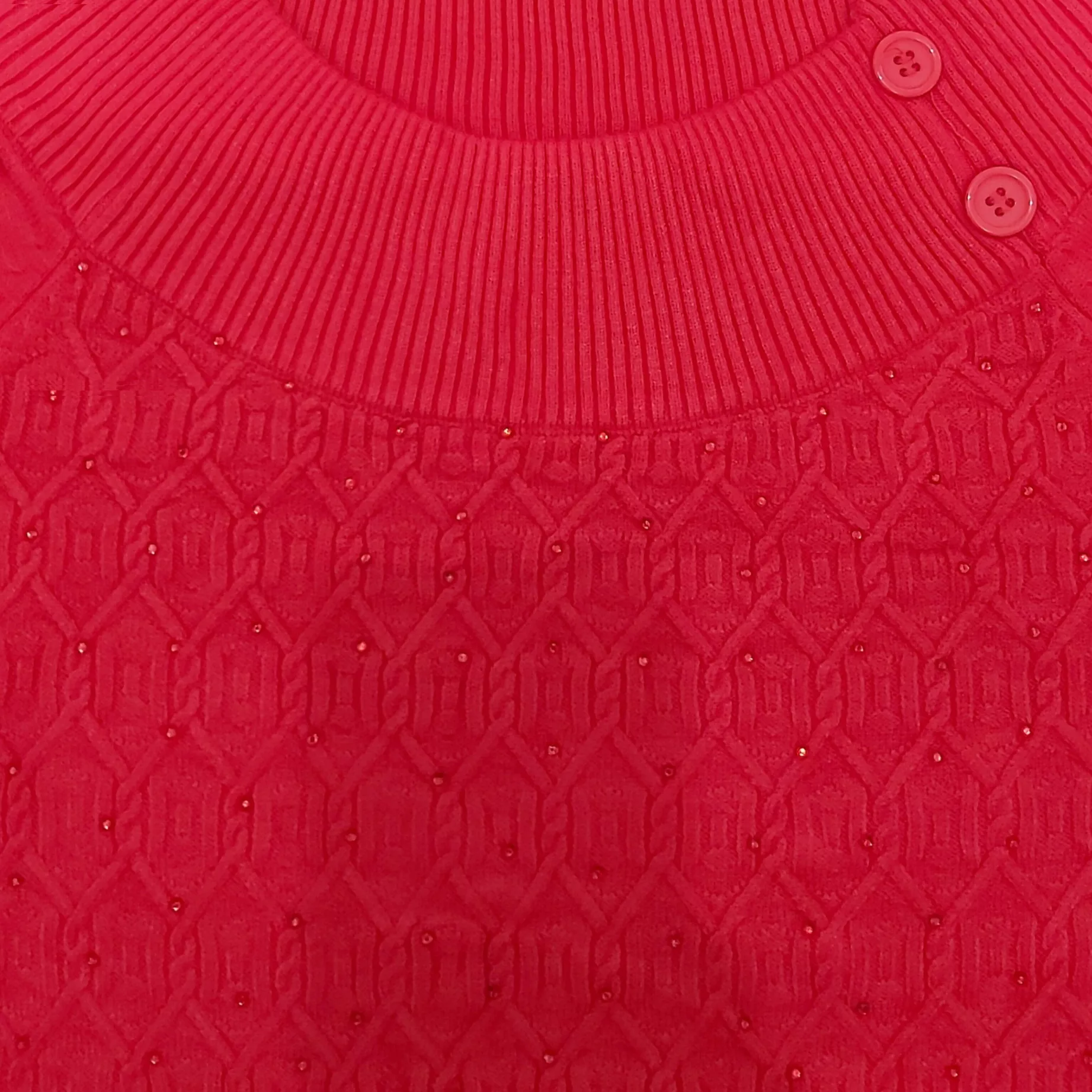 پلیور زنانه مدل نگین دار رنگ قرمز