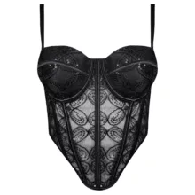 سوتین فنردار زنانه ماییلدا مدل پولکی بلند کد 5303-007 رنگ مشکی