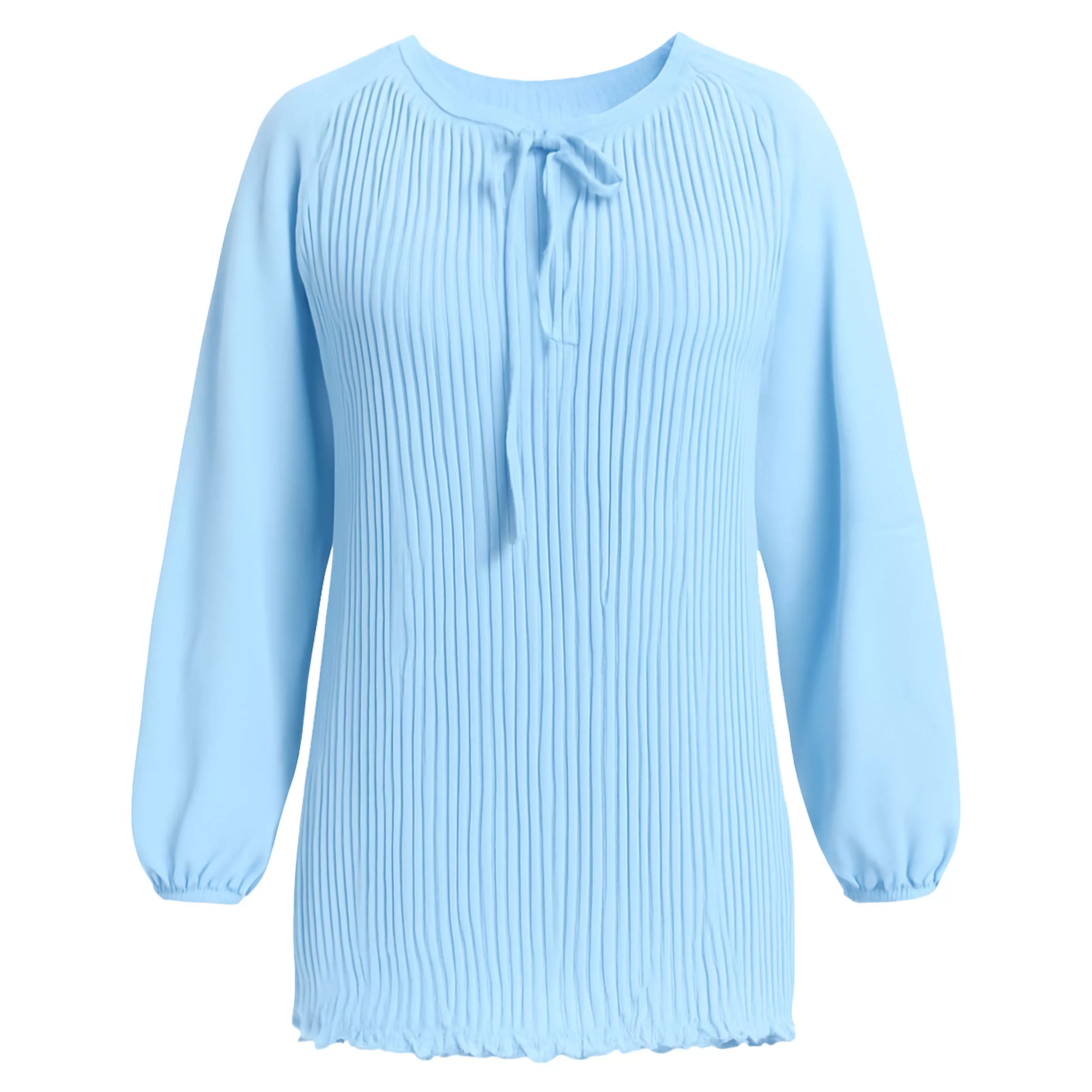 بلوز آستین بلند یقه گرد زنانه مدل پلیسه