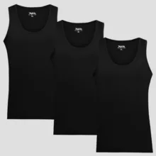 زیرپوش رکابی مردانه ماییلدا مدل پنبه ای کد 4712-3 رنگ مشکی بسته 3 عددی