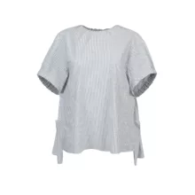 بلوز آستین کوتاه یقه گرد زنانه سرژه مدل 204657 رنگ طوسی