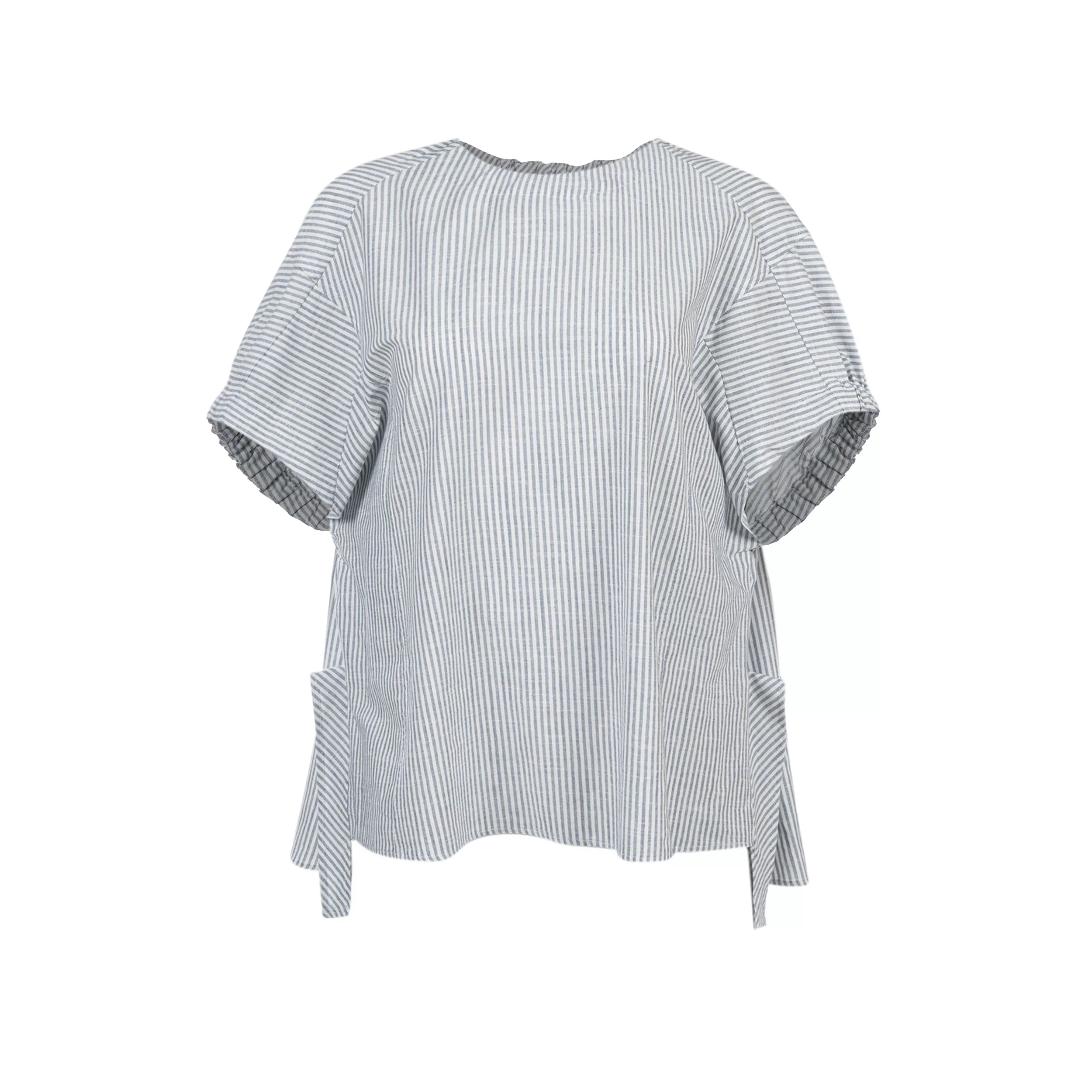 بلوز آستین کوتاه یقه گرد زنانه سرژه مدل 204657 رنگ طوسی