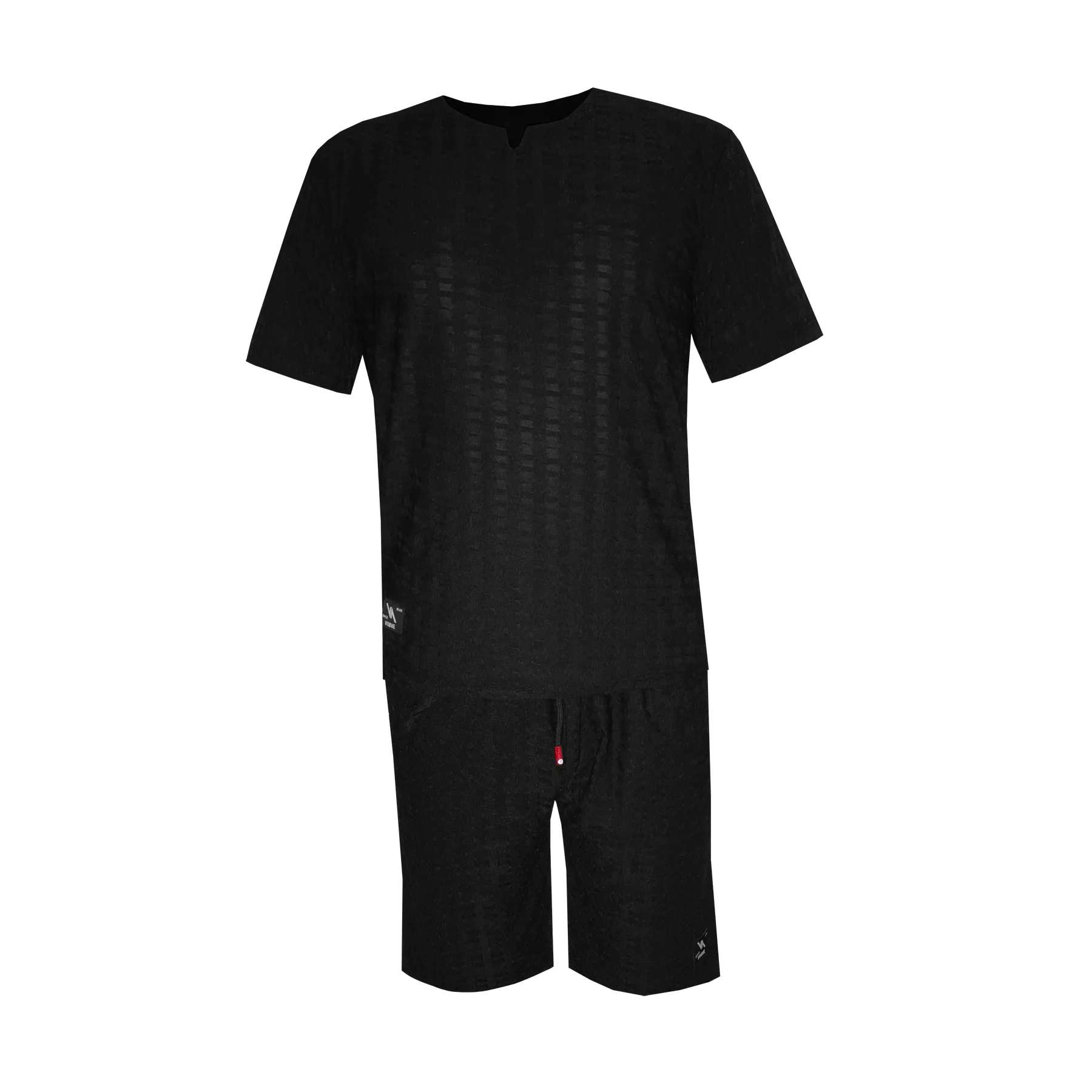 ست تی شرت و شلوارک مردانه مدل مراکشی کد S-BLK رنگ مشکی