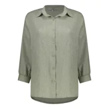 شومیز آستین بلند یقه برگردان زنانه نیزل مدل 1247 رنگ سبز