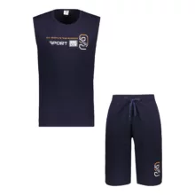 ست تاپ و شلوارک مردانه پندار مدل Sport 9 رنگ سرمه ای​