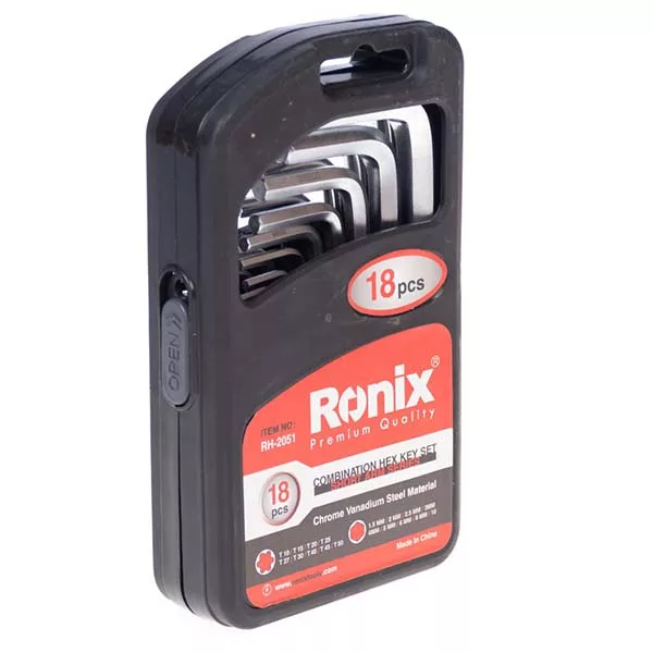 مجموعه 18 عددی آچار آلن و ستاره ای رونیکس مدل RX-2051