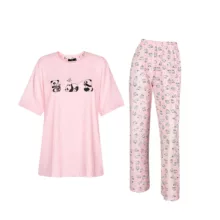 ست تی شرت آستین کوتاه و شلوار زنانه مدل SB-SS-3004