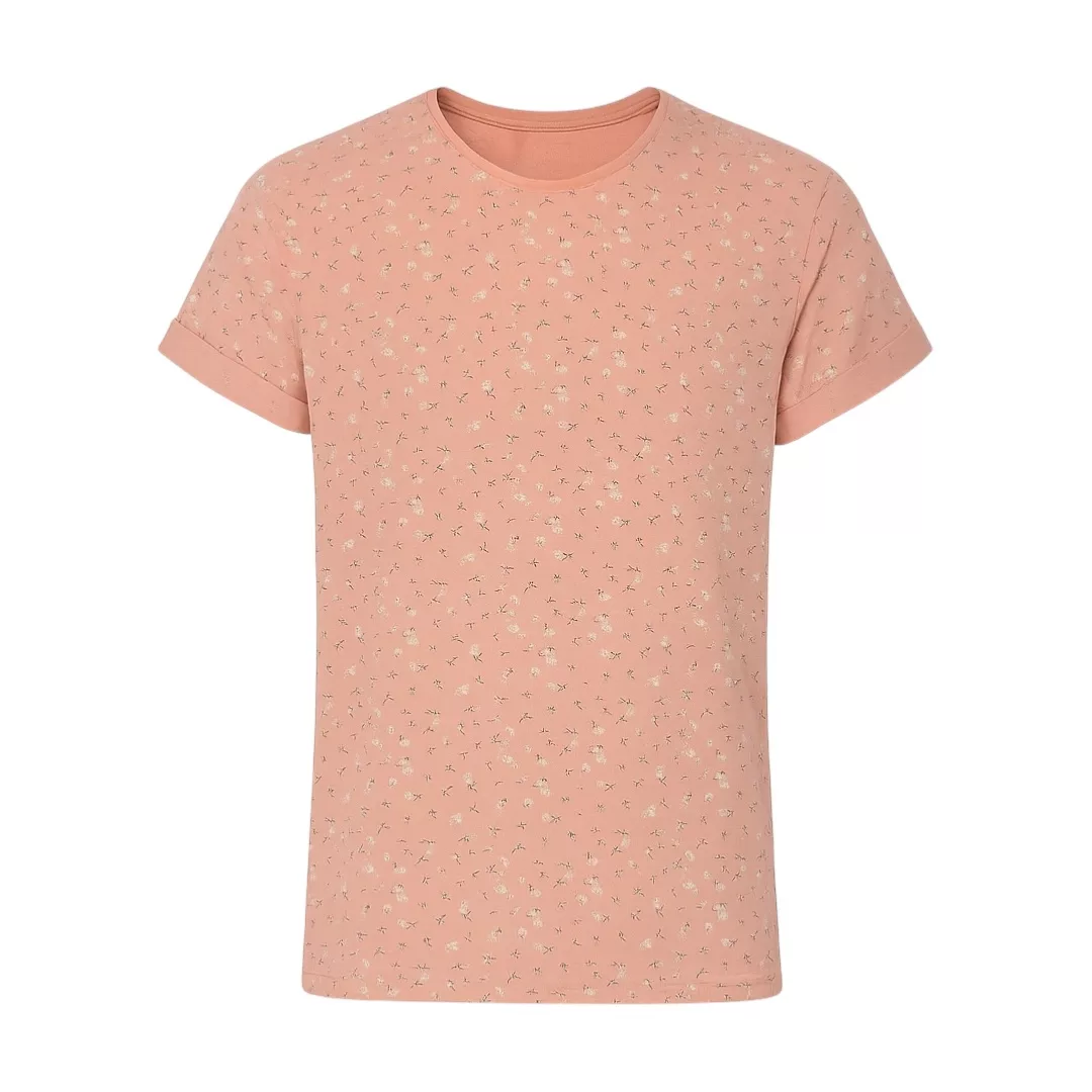 ست تی شرت آستین کوتاه و شلوارک راحتی زنانه مدل آماندیس کد AM065