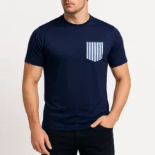 تی شرت آستین کوتاه مردانه رانژ مدل جیب دار 23RA03 – 419 رنگ سرمه ای