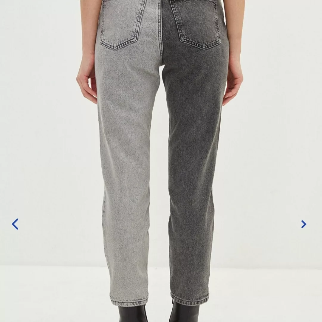 شلوار جین زنانه ال سی وایکیکی مدل اسلیم افکت مام استایل