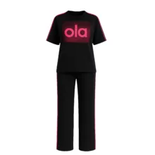 ست تی شرت آستین کوتاه و شلوار راحتی زنانه مدل ژتینا کد 01