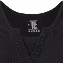 تاپ زنانه جین وست مدل یقه جانی کد 200248 رنگ مشکی