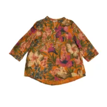 بلوز آستین سه ربع یقه ایستاده زنانه مدل 10031 رنگ نارنجی