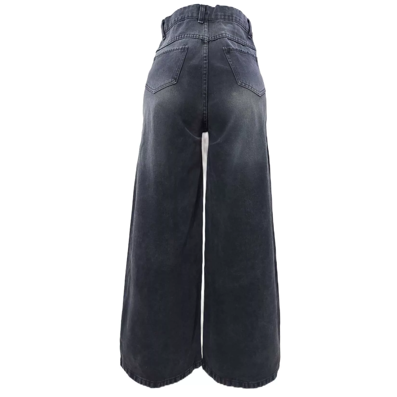 شلوار جین بگ زنانه کد 20117 رنگ زغالی