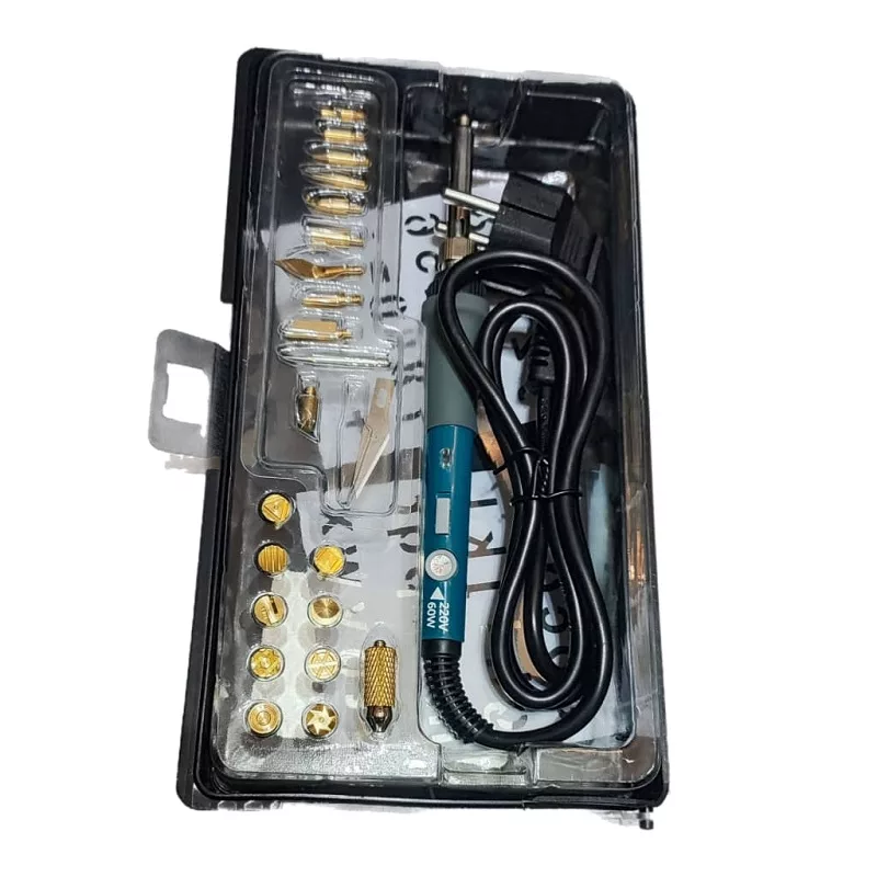 هویه 60 وات سوخت نگاری چرم و چوب لزار مدل FR_1202 مجموعه 20 عددی