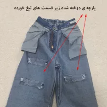 شلوار جین بگ زنانه دیان مدل آزاد رنگ آبی تیره