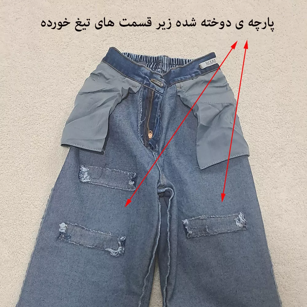 شلوار جین بگ زنانه دیان مدل آزاد رنگ آبی تیره