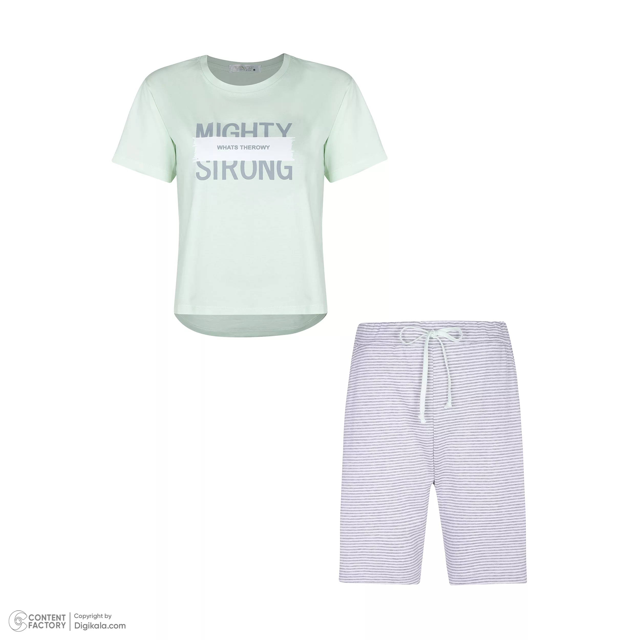 ست تی شرت و شلوارک زنانه لوینت مدل پاستیلی