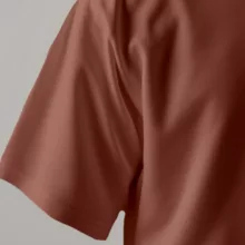 تیشرت اورسایز آستین کوتاه زنانه مدل باکسی طرح خرس و حوله رنگ دارچینی