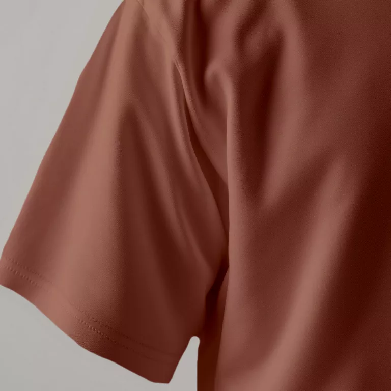 تیشرت اورسایز آستین کوتاه زنانه مدل باکسی طرح خرس و حوله رنگ دارچینی