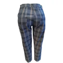 شلوار زنانه مدل کتان چهارخونه مام استایل