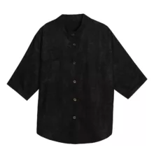 شومیز آستین سه ربع یقه ایستاده زنانه مدل WW7 رنگ مشکی