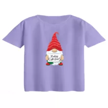 کراپ تی‌شرت آستین کوتاه زنانه مدل بابانوئل کریسمس کد 6 رنگ یاسی