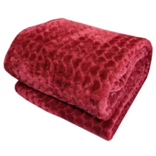 پتو نرمینه بافت مدل نگین طرح قلبی دونفره سایز 215×235 سانتی متر