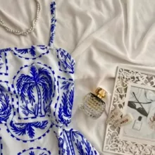 پیراهن یقه دکلته زنانه مدل نخل