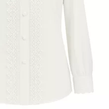 شومیز آستین بلند یقه برگردان زنانه مدل گیپور مجلسی