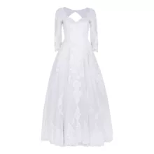 پیراهن یقه گرد زنانه مدل عروس کد 065