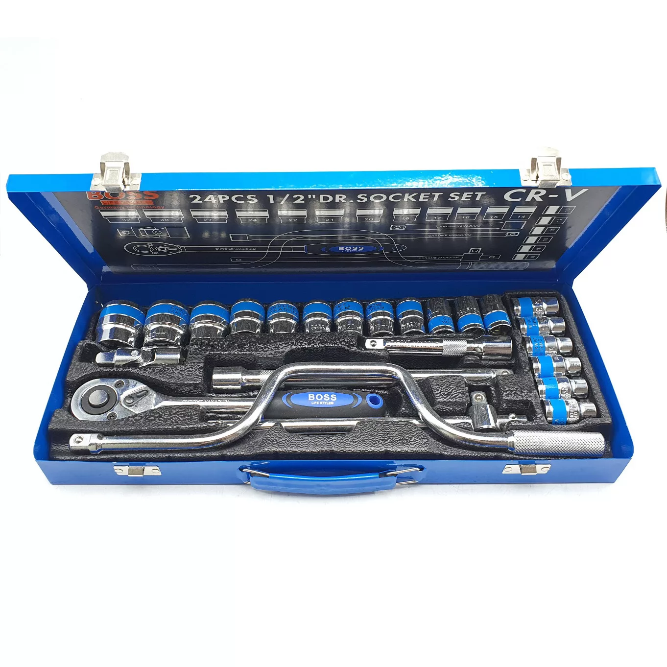 آچار بکس جغجغه ای باس مدل 24PCS-CR-V مجموعه 24 عددی