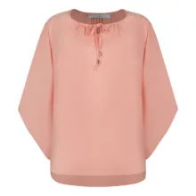 بلوز آستین سه ربع زنانه مدل ابر و بادی کد 012  رنگ گلبهی