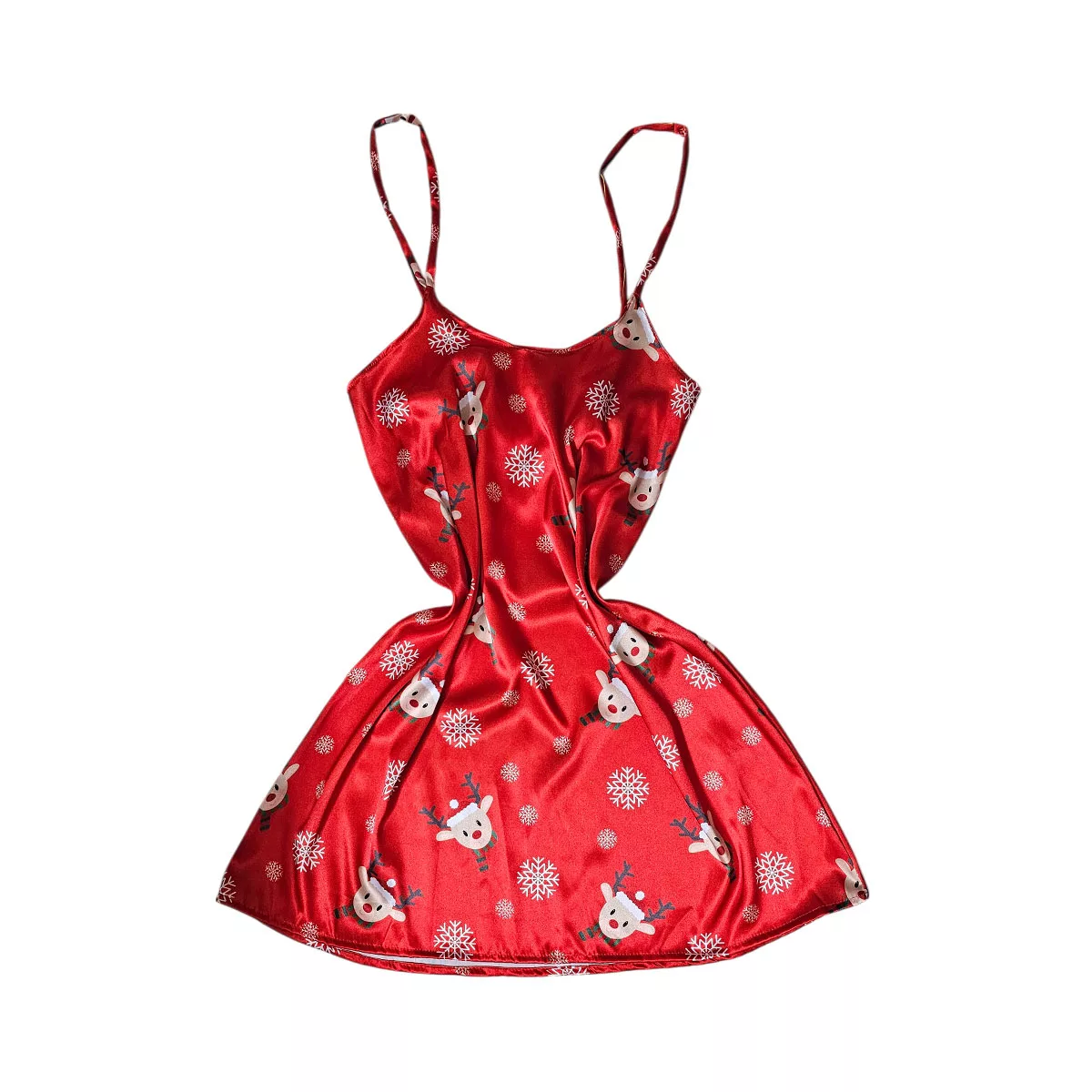 لباس خواب زنانه مدل ساتن ابریشم به همراه اسکرانچی مو