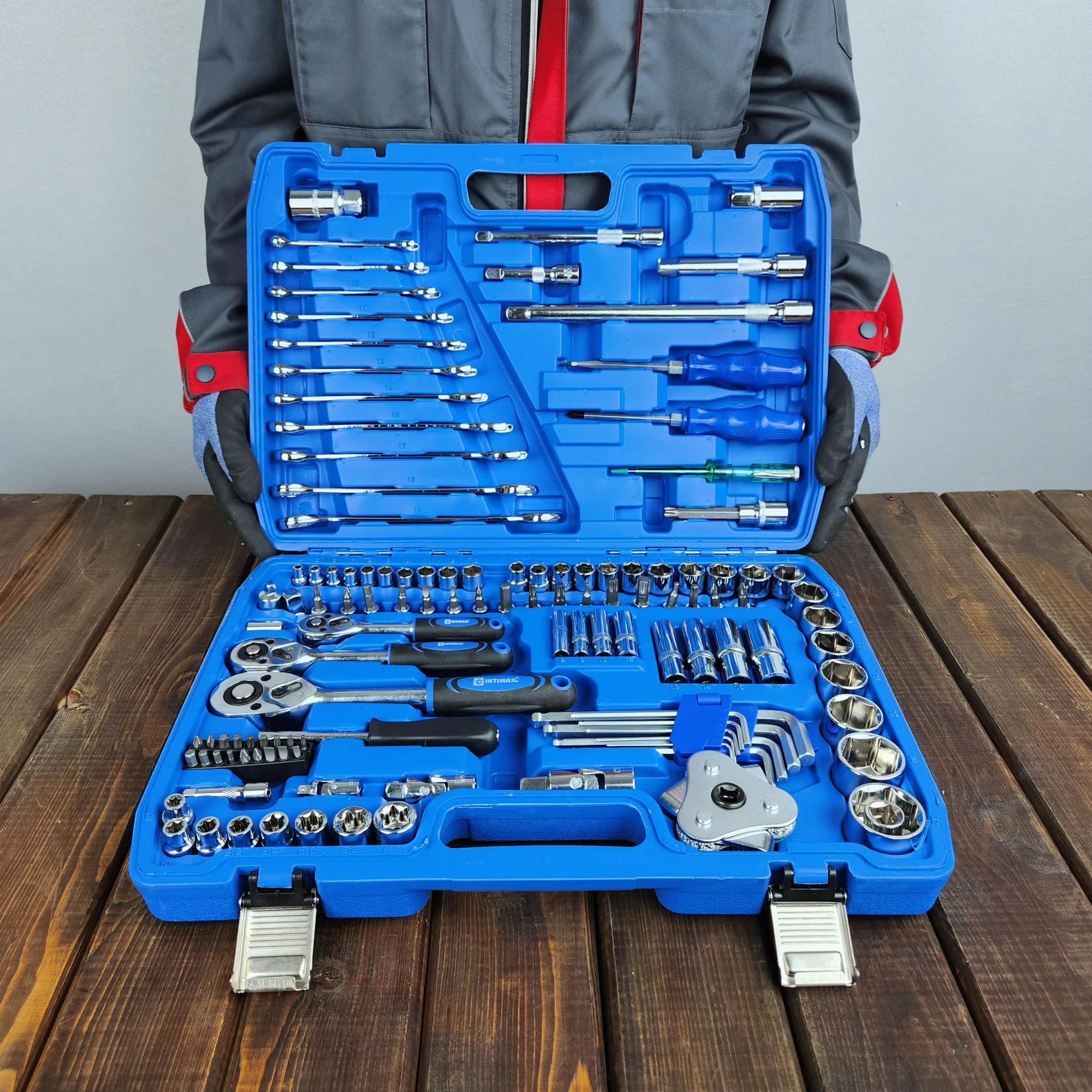 آچار بکس و سری آچار صنعتی اینتیمکس کد 4008 مجموعه 121 عددی