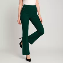 شلوار زنانه مدل 307 هاوین مازراتی دمپا کمرکش رنگ سبز تیره