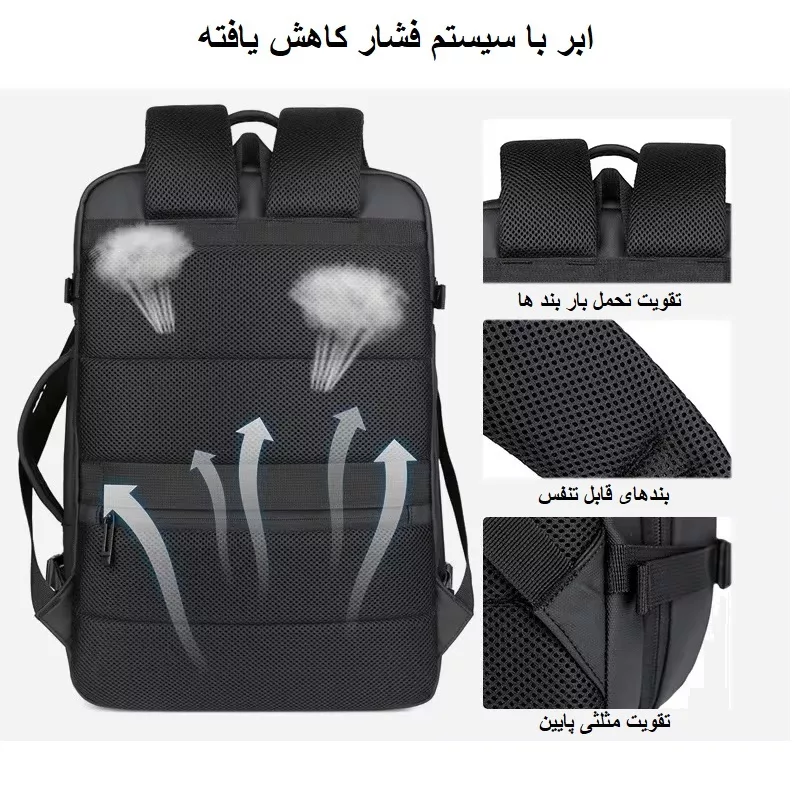 کوله پشتی لپ تاپ آلوا مدل 2201 مناسب برای لپ تاپ 16 تا 17 اینچی