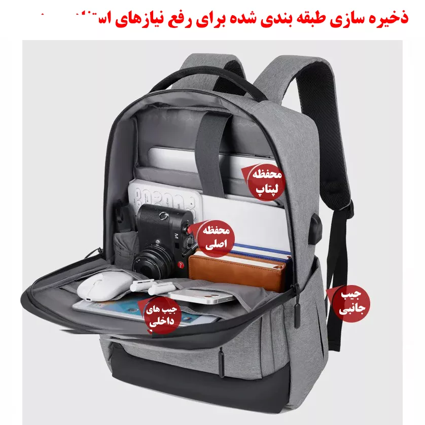کوله پشتی لپ تاپ مدل 1139 مناسب برای لپ تاپ 14.1 تا 15.6 اینچی