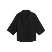 شومیز آستین بلند یقه برگردان زنانه مدل kkt212 رنگ مشکی