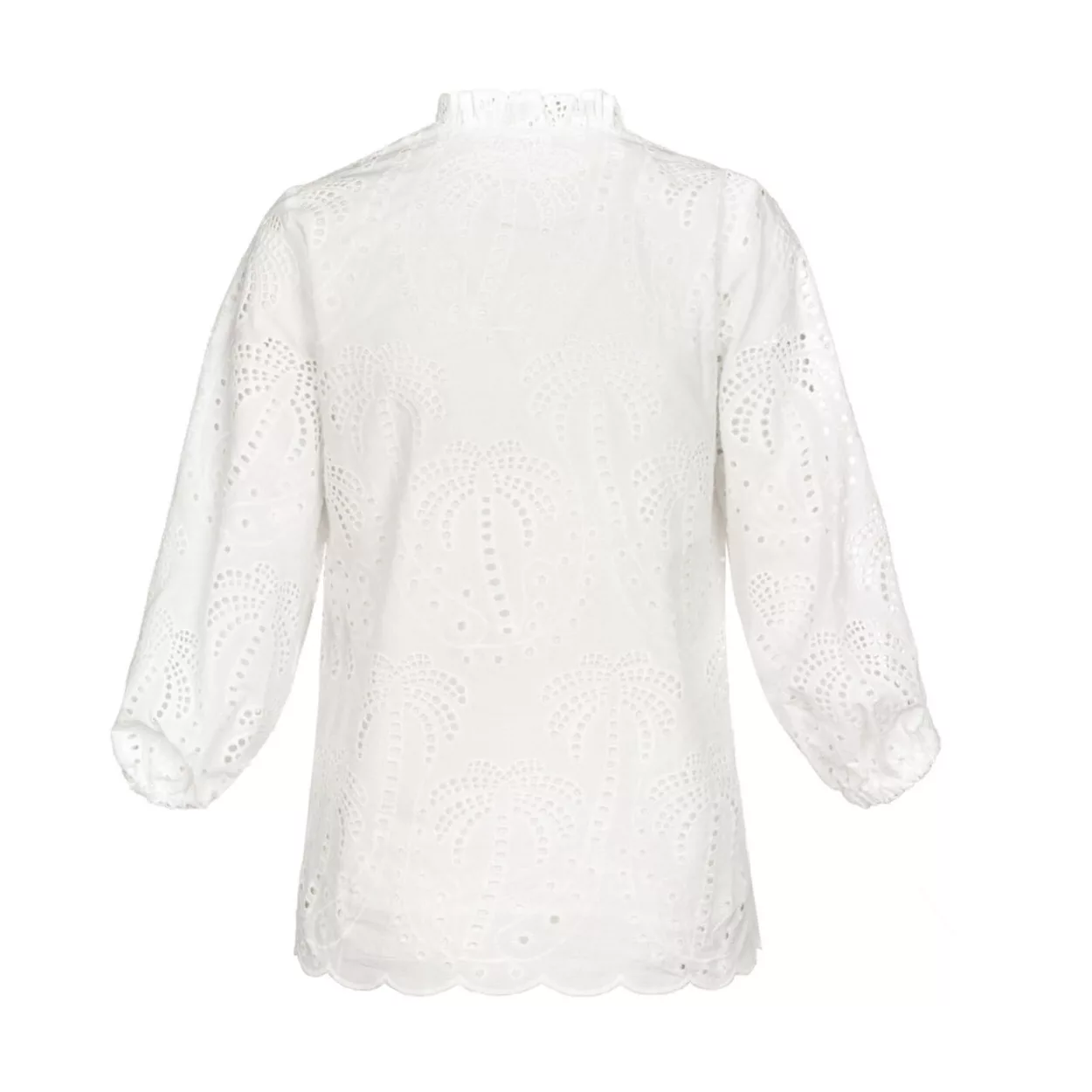 شومیز آستین سه ربع یقه هفت زنانه مدل SB-SS-304453 رنگ سفید