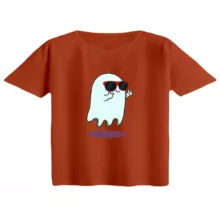 کراپ تی‌شرت آستین کوتاه زنانه مدل روح و عینک دودی