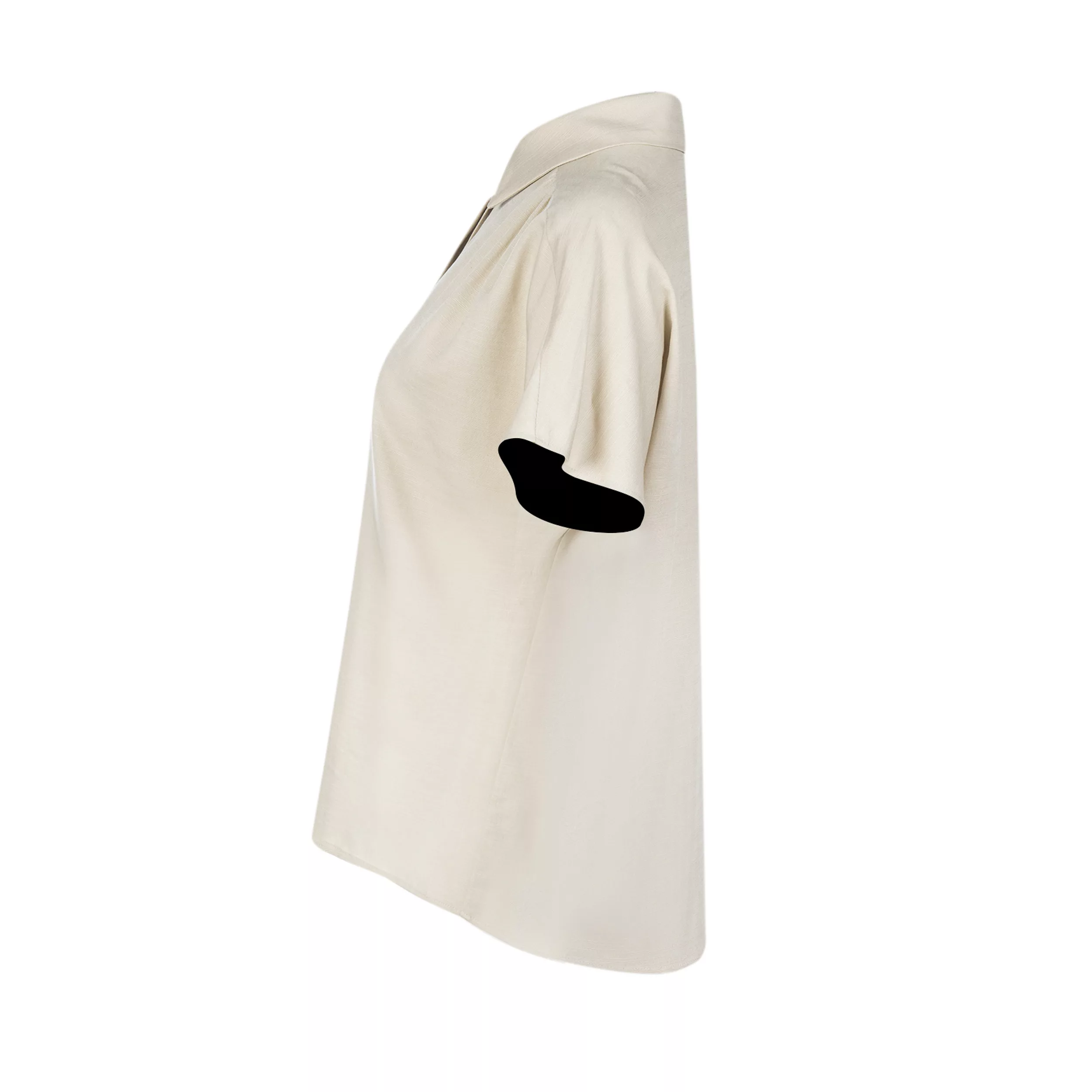 شومیز آستین کوتاه یقه انگلیسی زنانه سرژه مدل 207369 رنگ کرم