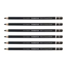 مداد طراحی استدلر مدل Mars Lumograph 100B G6 بسته 6 عددی