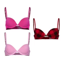 سوتین اسفنجی زنانه چری پینک مدل 3PINBRA مجموعه 3 عددی