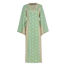 پیراهن یقه هفت زنانه گره استایل مدل P-170 رنگ سبز