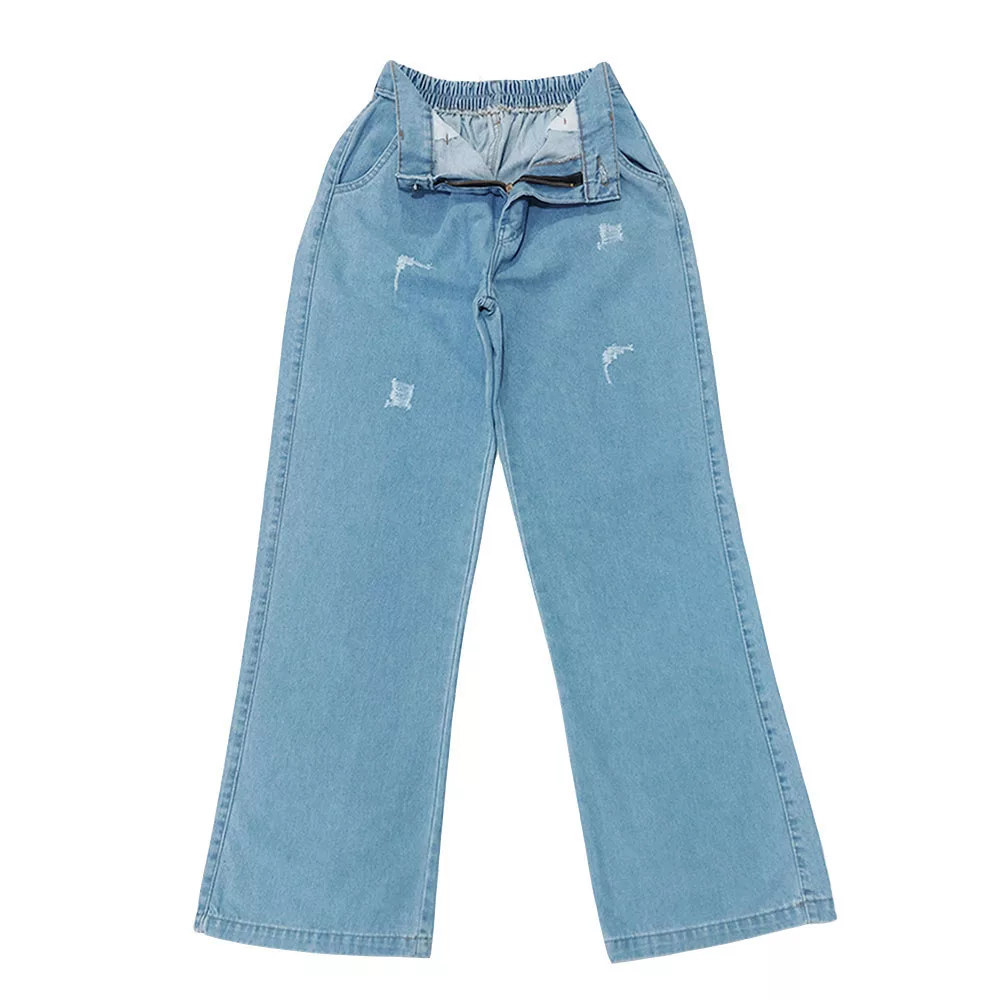 شلوار جین زنانه مدل نیم بگ کدY241