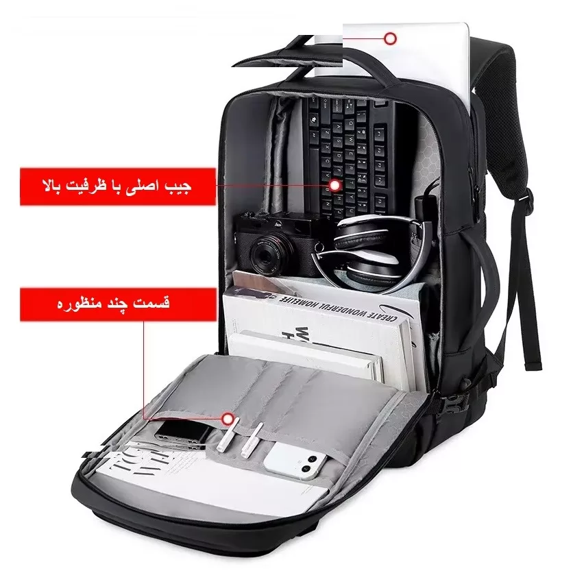 کوله پشتی لپ تاپ آلوا مدل 2201 مناسب برای لپ تاپ 16 تا 17 اینچی