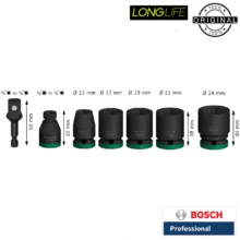 آچار بکس فشار قوی بوش مدل IMPACT PRO 1/2 مجموعه 7 عددی